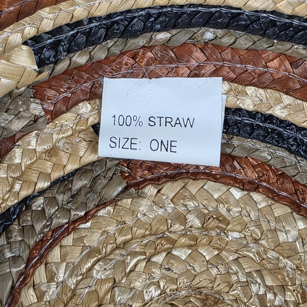 Striped Straw Bag and Hat Set - Picture 6 of 15